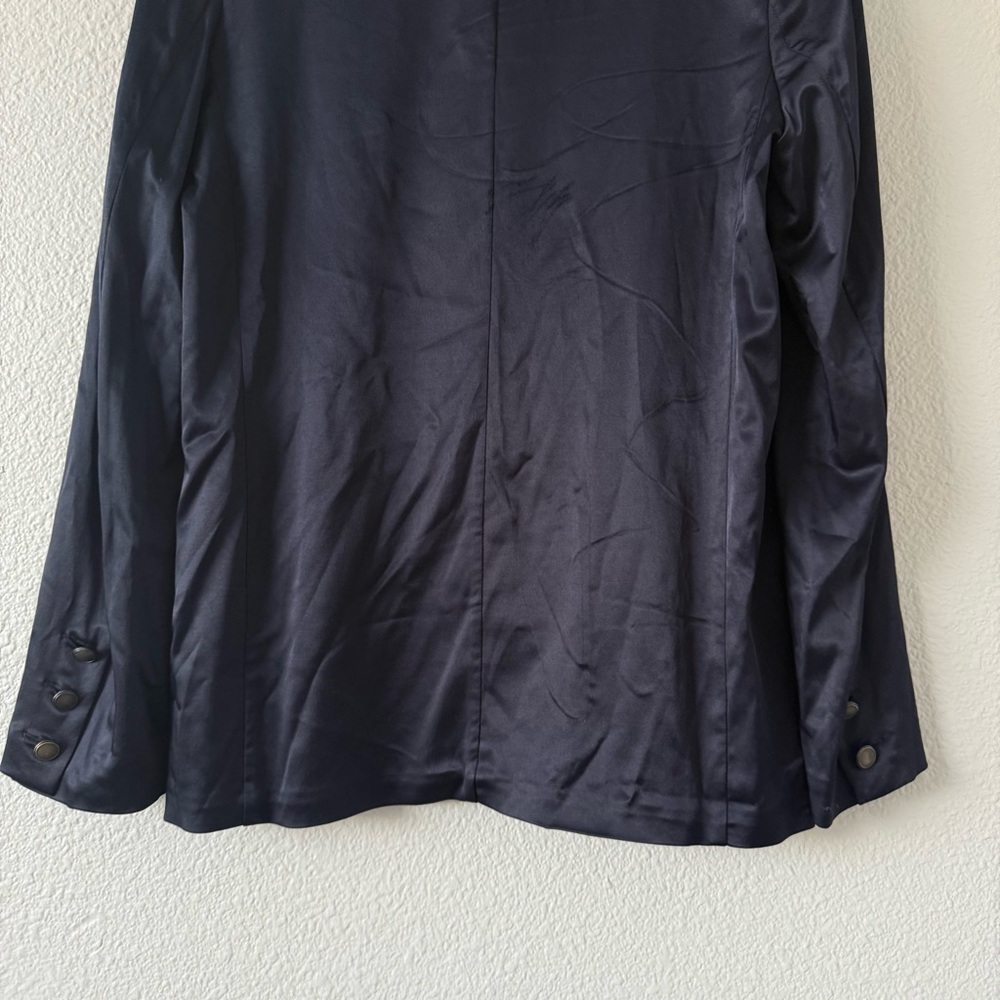 The Kooples Womens Navy Blue Military Satin Double‎ breasted Blazer 2 - Picture 10 of 16